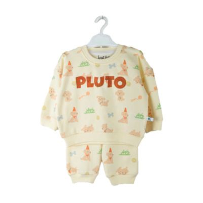 أفضل بيجامات اطفال قطن بجامة كم PLUTO لون بيج