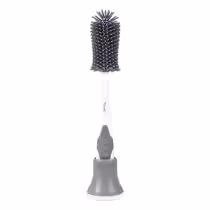 Silicone Bottle Brush فرشه سيليكون ترو جولد لتنظيف الببرونات و الحلمات رمادى - طريقه تنظيف الببرونة - bottle cleaning brush set - bottle brush silicone